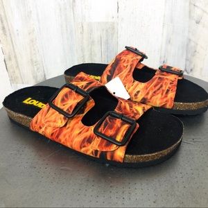 Loudmouth En Fuego Frankie Buckle Slip On Sandals